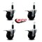 Service Caster 3.5'' Soft Rubber Swivel 1-1/8'' Expanding Stem Caster Set Total Lock Brake, 4PK SCC-EXTTL20S3514-SRS-118-4 - alternate 4